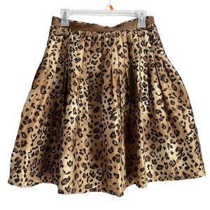 Sunny Leigh leopard print mob-wife pleated 100% silk skirt (4)
